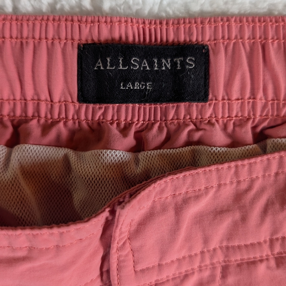 23-All Saints Mens Swim Shirt Vines Coral - Picture 3 of 7